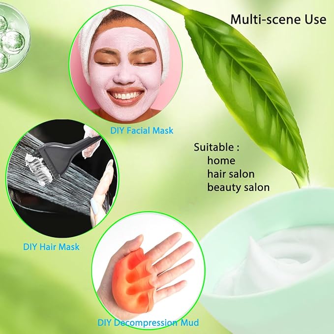 10 Pack Silicone Face Mask Mixing Bowls - Microwave & Freezer Safe, Non-Stick Esthetician Bowls for DIY Skincare, Clay Masks, Hair Color, 3.3-inch Esthetician Supplies(Green)
