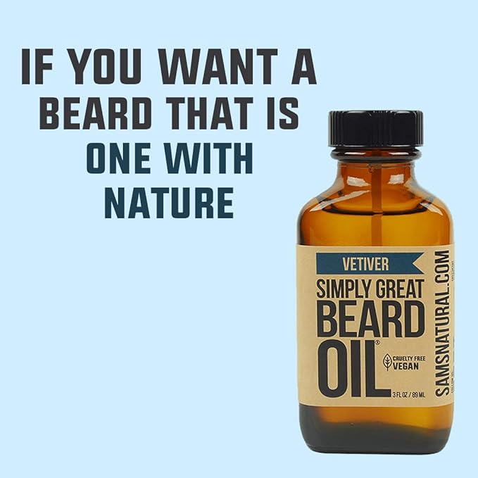 Scented Beard Oil - Beard Conditioner 3 Oz Easy Applicator - Natural - Vegan and Cruelty Free Care for Beards - America's Favorite (Vetiver)