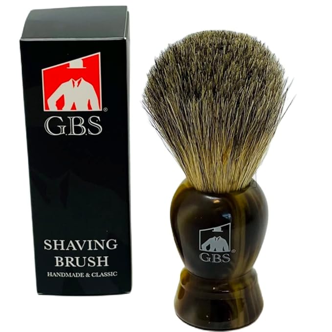 G.B.S Classic Badger Shaving Brush, 21 mm Knot 100 mm (4in All), Horn