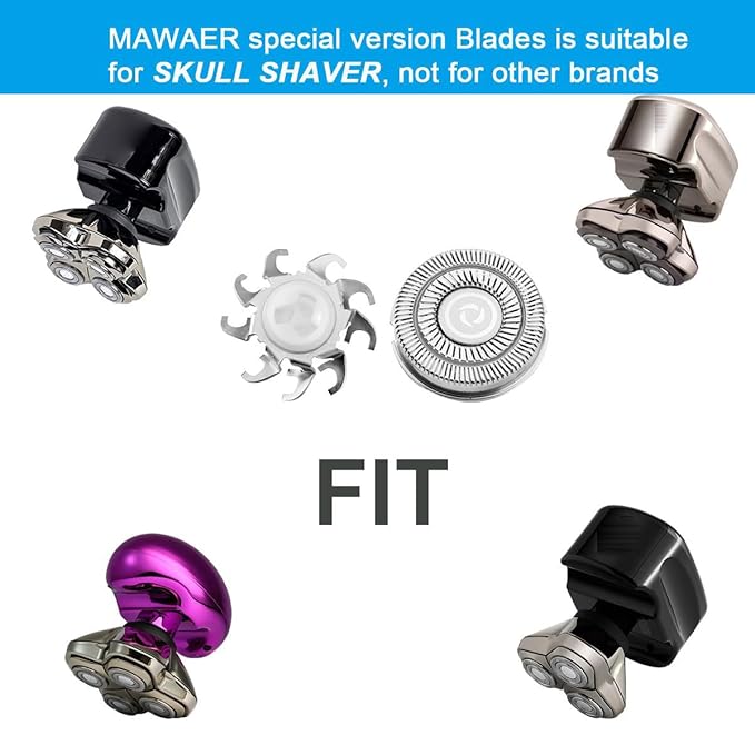 4pcs Head Shaver Replacement Blades for Skull Shaver Pitbull 4 Head Series and 3 Head Series