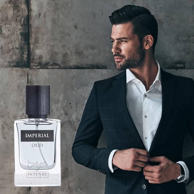 INTENSE ELITE Imperial Oud Eau De Parfum Men 50ML (1.67 OZ) Arabian Perfume For Men With Pepper, Rosewood & Cardamom Notes Long Lasting Perfume