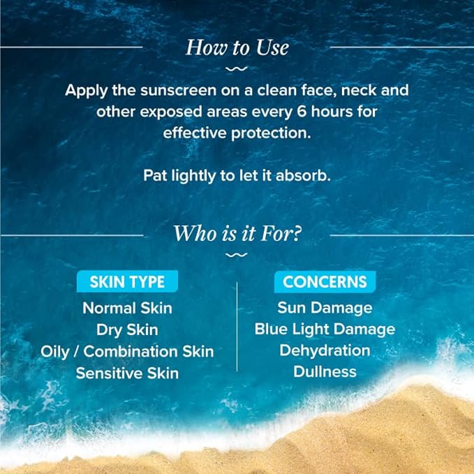 Aqualogica Hydrate+ Hyaluronic Acid SPF 50 Sunscreen with PA+++ for UVA/B & Blue Light Protection | Device Screen Light & Sun Damage Protector | Fragrance Free | 1.76 Oz/50 g