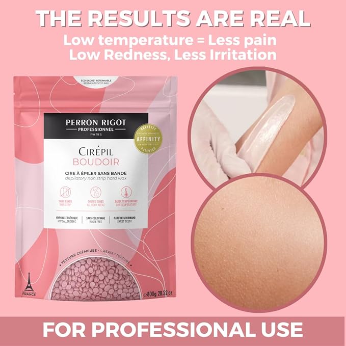 Cirepil - Boudoir - 800g / 28.22 oz Hard Wax Beads Bag - Hypoallergenic, Allergen-Free & Rosin-Free for Sensitive Skin - Professional Stripless Hair Removal for Face & Body - Low Temp Refill Bag