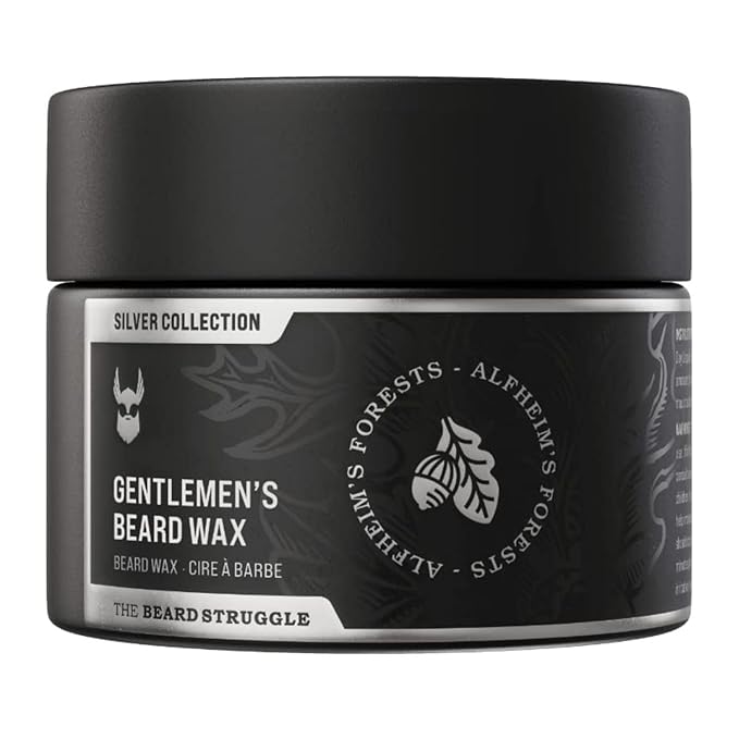 Gentlemen's Beard & Mustache Wax for Men by Beard Struggle - Viking Beard Wax Helps to Tame Style & Groom - Silver Collection - Alfheim's Forests - Moustache Wax, 50g / 1.76 US. oz.