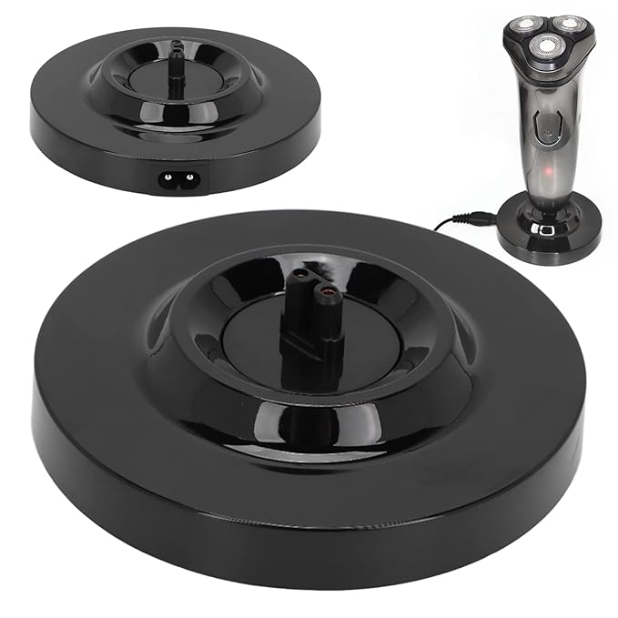 Electric Shaver Charging Stand, Black Round Shape Men's Shaver Charger Base Universal Charging Dock for s5000 6000 7000 s8000 s9000