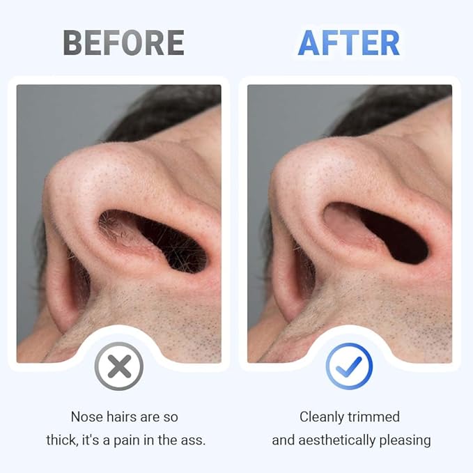 2-in-1 Nasal Hair Cutter, Durable Double Sided Trimmer Mini Nose Trimmer, Lightweight Nose Grooming Tool for Travel (A-12Pcs)