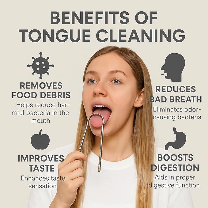 2-Pack Tongue Scaper for Kids and Adults, Reduce Bad Breath, Metal Tongue Scraper, Tongue Cleaner, Tongue Scraper, Tongue Cleaner for Kids and Adults