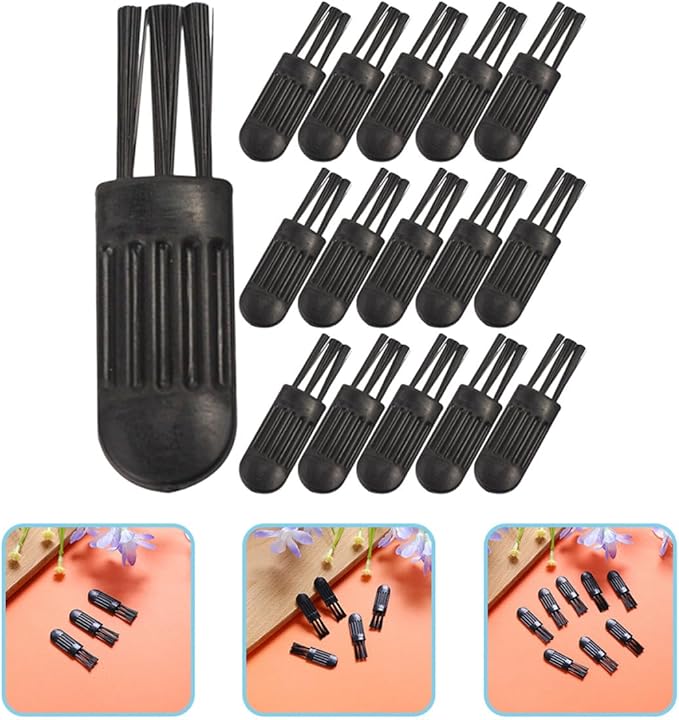 100pcs Black Shaver Cleaning Brush Small Razor Cleaner Multipurpose Plastic Brush for Electric Shaver Maintenance and Nose Hair Trimmer Cleaning