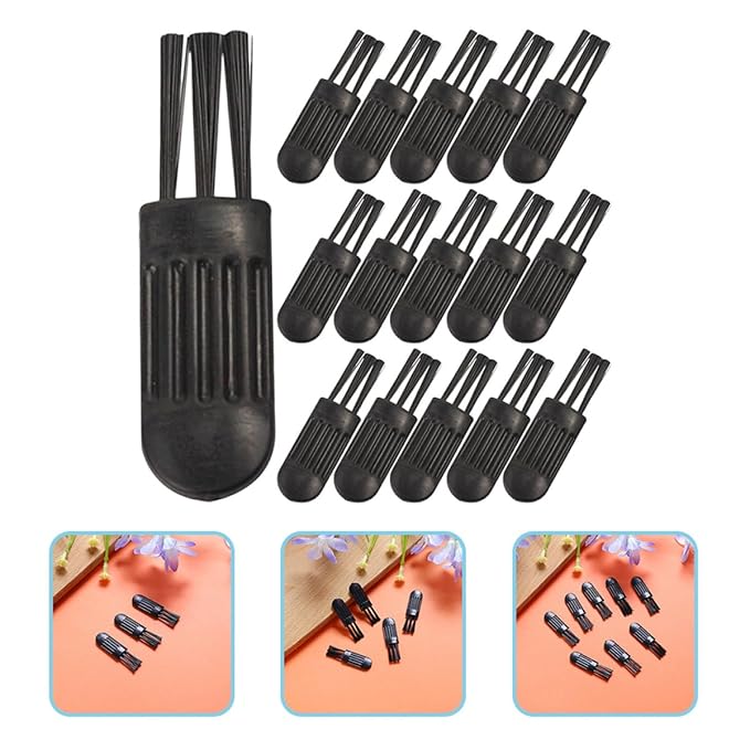 Healifty 100pcs Nose Hair Trimmer Cleaning Brushes Mini Portable Razor Shaver Brush Multipurpose Plastic Beard and Electric Shaver Cleaner for Men’s Grooming