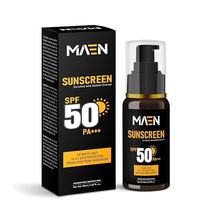 M-EAEN, Sunscreen For Men | Sunscreen Spf 50 Pa+++ With Mulethi Extract | For Dry & Oily Skin | 50ml