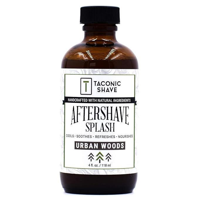 Taconic Shave Urban Woods Aftershave Splash – Invigorating Forest Scent – Alcohol-Free Men’s After Shave with Natural Botanicals – 4 oz USA Made