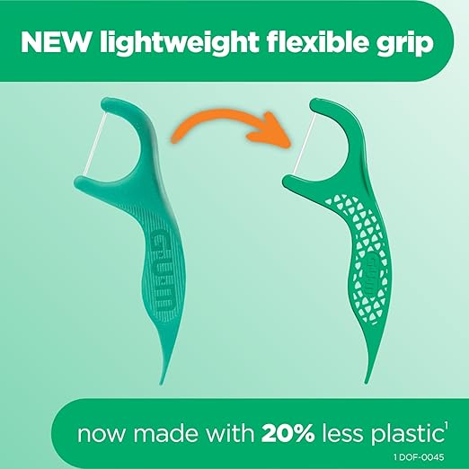 GUM Professional Clean Floss Picks - Extra Strong Shred-Resistant Floss, Easy Grip Handle - Dental Flossers for Adults - Fresh Mint Flavor, 90 Count (Pack of 3) 270 Total