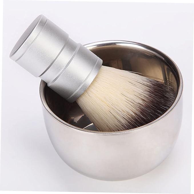 3pcs Stainless Steel Shaving Bowl Foaming Shaving Mug Bowl for Men Home Barber Shop Tool