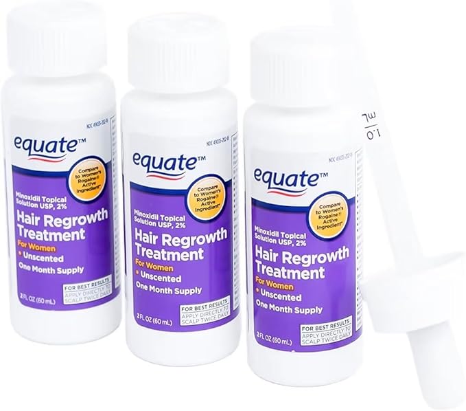 Equate Hair Regrowth Topical Solution for Women, 3ct