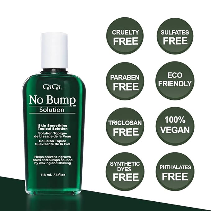 GIGI No Bump Skin Smoothing Topical Solution - 2 Pack, 4 fl oz Each - Effective Treatment for Ingrown Hair, Razor Bumps, and Irritation in Bikini Area and Other Shaved Areas for Women