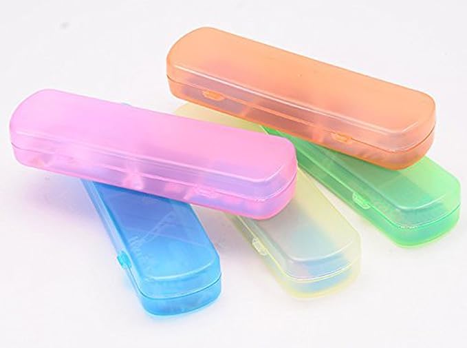 4 Pieces Portable Plastic Toothbrush Case Container Toothpaste Storage Box Toothbrushes Holder for Travel Use