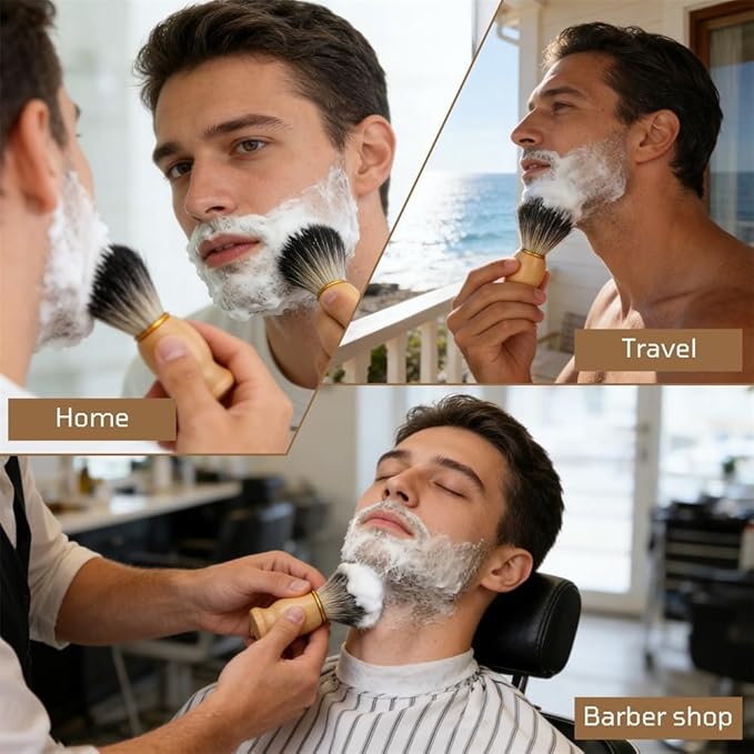 Shaving Brush,Premium Shaving Brushes for Men, Professional Shaving Cream Brush-Soft Bristles for Smooth Shaves, Ideal Men’s Shave Brush for a Luxurious Grooming Experience