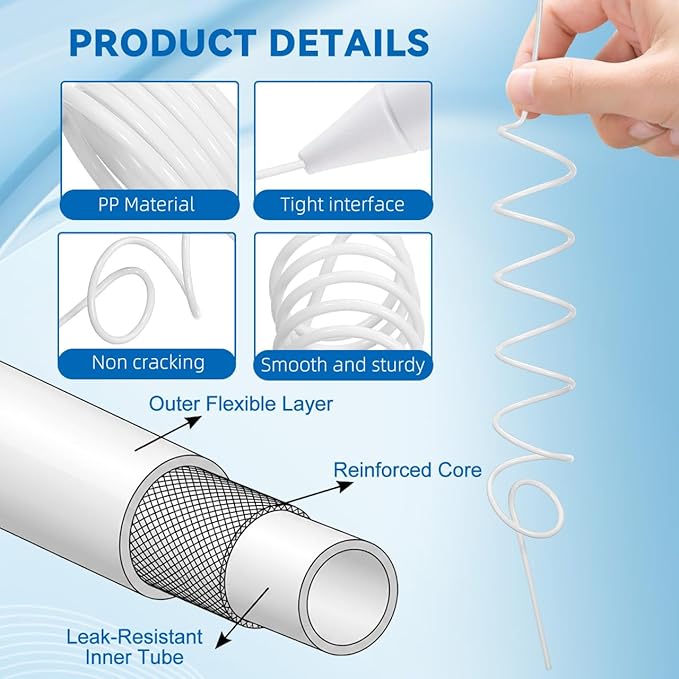 Replacement Water Flosser Hose Compatible with Waterpik Wp-100 Wp-660 Oral Irrigator Parts Easy Install Durable Dental Floss Tube for Home Use