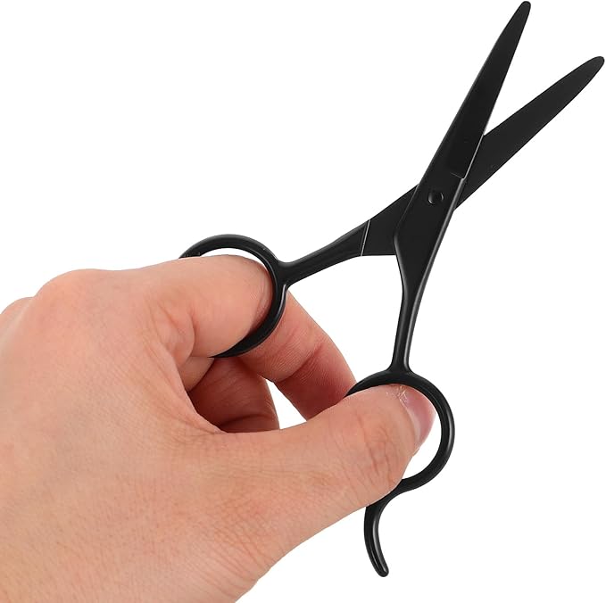 MAGICLULU Facial Hair Scissors Mustache Trimming Scissors 2pcs 5-inch Stainless Steel Lightweight for Men and Women Precision Beard and Eyebrow Shaping