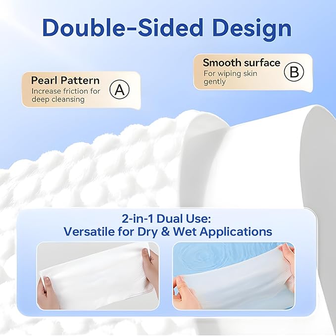 Disposable Face Towels 600 Count, Ultra Soft & Thick Facial Towels for Sensitive Skin, Biodegradable & Lint-Free Makeup Remover Dry Wipes, Multi-Purpose Cleansing Towelettes for Face Wipes