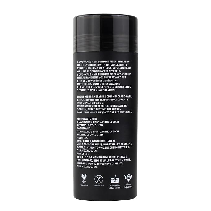 SOVONCARE Hair Fibers for Thinning Hair Medium Brown, Hair Building Fibers for Bald Spots Undetectable & Natural, Conceals Hair Loss Fill In Fine Hair Powder Hair Thicker Instantly for Women & Men 28g