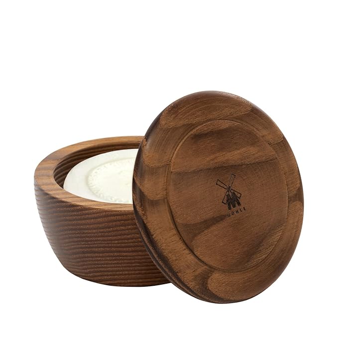 MÜHLE Wooden Bowl with Shaving Soap | Sea Buckthorn | 65 Grams | Shave Soap for Men | Steamed Ash Shaving Bowl | Rich & Light Soap Formula | Nurturing Shave Soap Lather