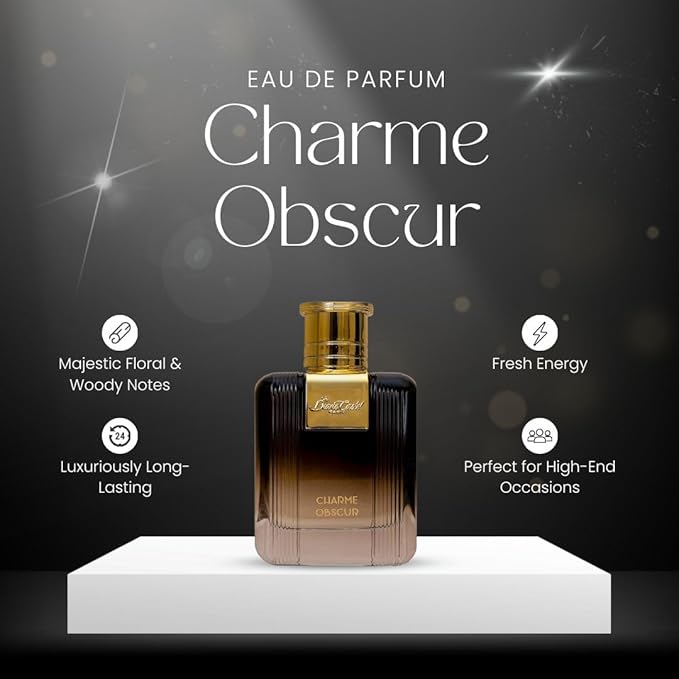 Charme Obscur - Woody Fruity Fragrance - Women and Mens Cologne - Perfume for Women and Men - Notes of Bergamot, Blackcurrant - 3.3 oz