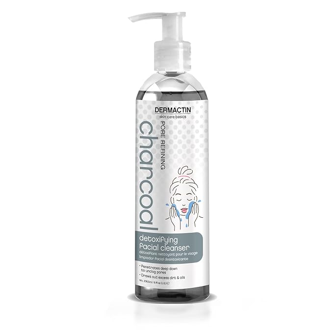 Dermactin Pore Refining Charcoal Detoxifying Facial Cleanser, 8 Fluid Ounce