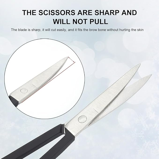 SetSail 5-Piece Premium Set Matte Black Stainless Steel Eyebrow Tweezers Kit with 4 Precision Tips (Slant/Pointed/Flat/Rounded) & Sharp Grooming Scissors for Facial Hair Removal & Splinter Extraction