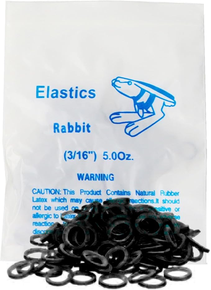 LA MIERE Non latex 100P Black Orthodontic Elastics Dental Rubber Bands Intraoral Black Elastic Bands (Medium, 5 Oz, 3/16" (4.8mm))