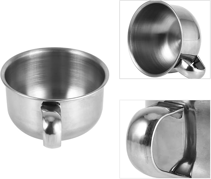 Stainless Steel Shaving Bowl Only, Stainless Steel Shaving Mug, Convenient Stylish Shave Bowl Easy to Wash, Suitable for Traditional Form of Shaving, 4.3 x 2.0in
