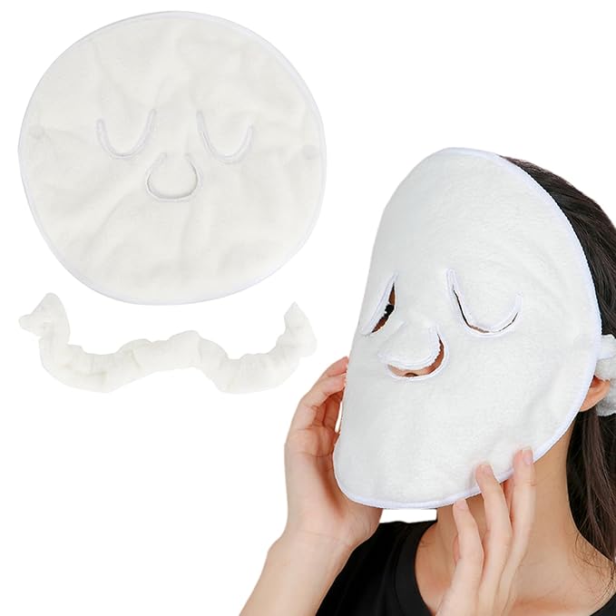 Elitzia Face Mask Microfiber Hot & Cold Compress Face Towels Skin Care Double-Layer Hands-Free Facial Steaming & Pore Care Breathable Fast-Absorbing Skin-Friendly SPA Beauty Salon for Women Men ETD24