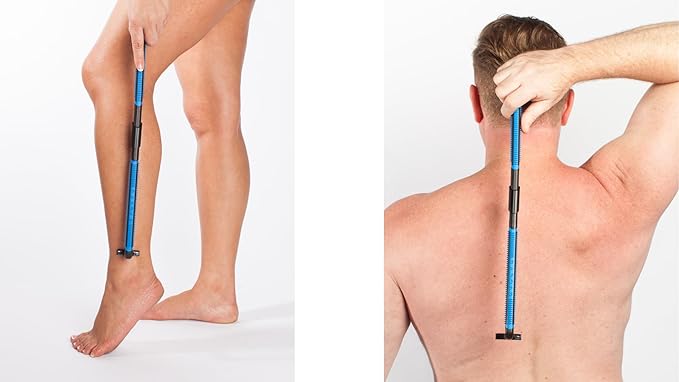 EVOLVE Back Hair Removal Razor - 16 Inch Extended Reach Foldable Handle Body Shaver with 4 Cartridges - Men Women Wet Dry Shaving Tool