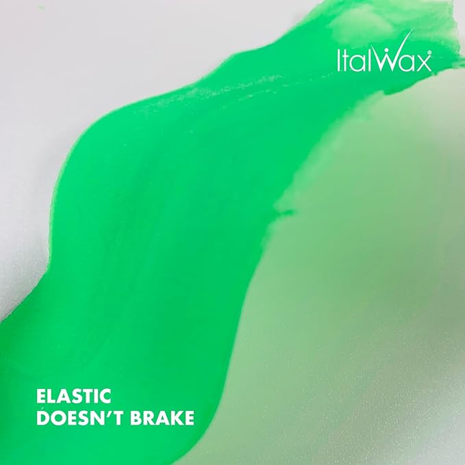 Italwax Top Line Emerald Jelly Wax 1.65lb (750g) – Ultra-Flexible Bright Green Glitter Gel for Large Areas, Applies in Super Thin Layers, Fast-Setting for Efficient Services – Made in Italy