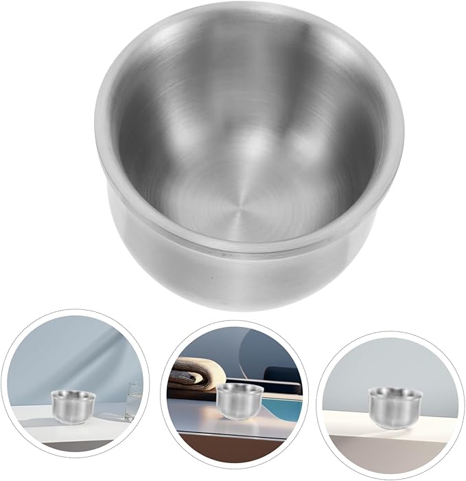NOLITOY Stainless Steel Shaving Soap Bowl Portable Lather Mug for Men for Wet Shaving Facial Cleansing for Home Travel Use