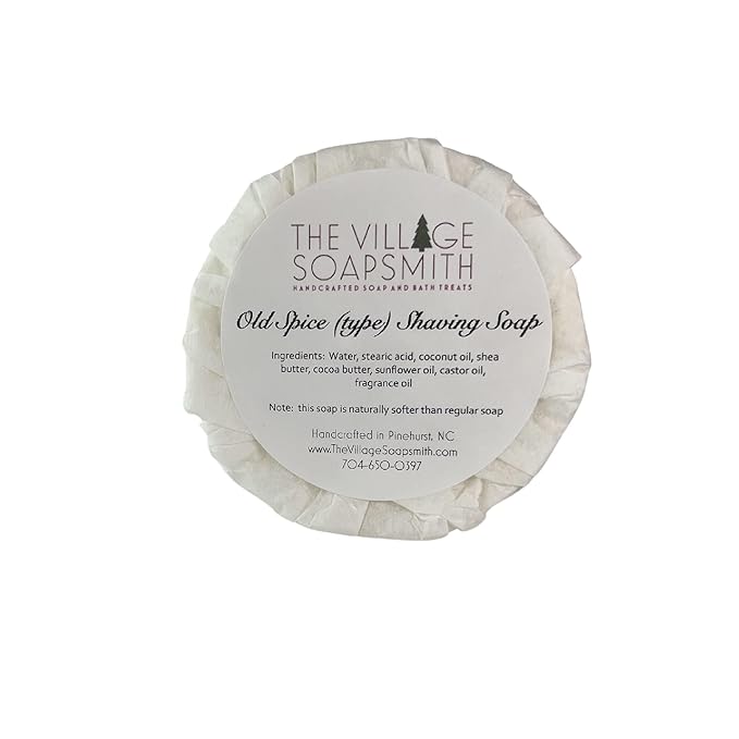 Old Spice Type Shaving Soap - 2.5/8 inc- Fits perfectly in Vintage Old Spice Shaving Cup. Great lather and wonderful scent. Just grandpa used.