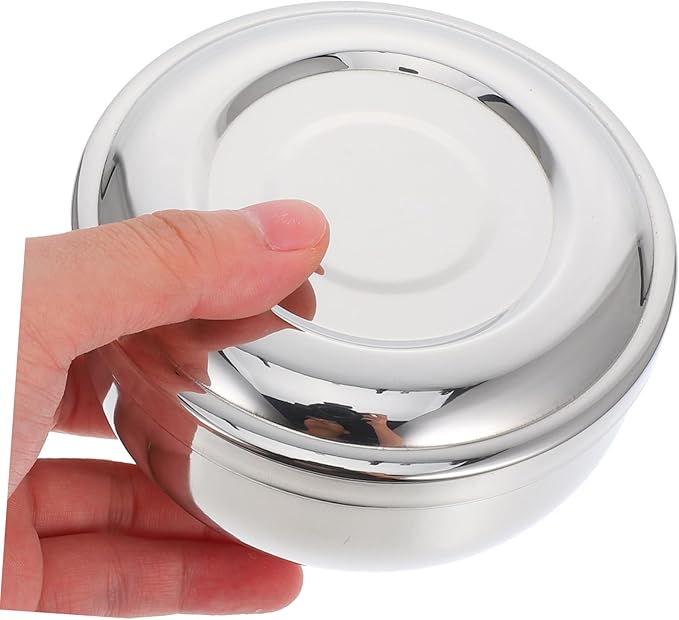 Stainless Steel Shaving Bowl with Lid for Men Sturdy Shave Soap Dish Travel-Friendly Shaving Cream Container for Wet Shave Home Salon Use