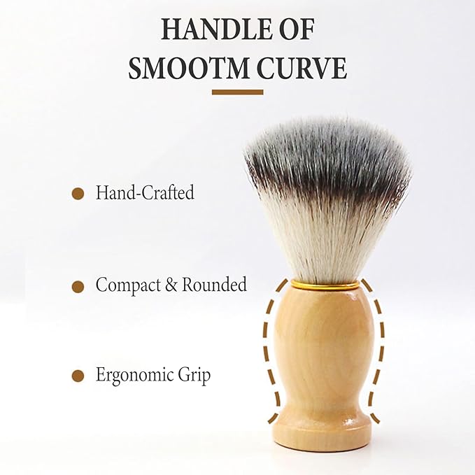 Shaving Cream Brushes for Men,Badger Hair Synthetic Shave Brush with Wooden Handle