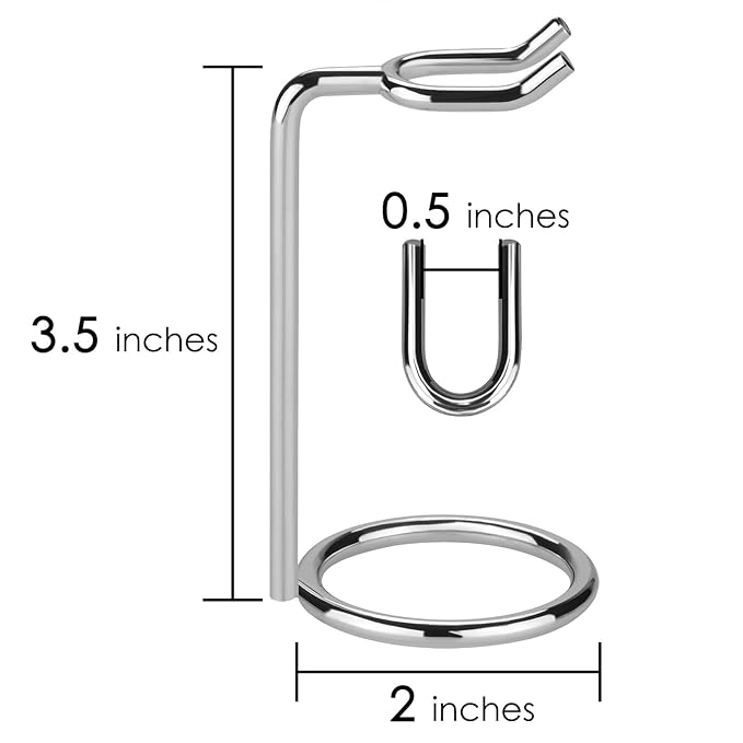 Linkidea 2 Pack Short Handle Safety Razor Stand, Stainless Steel Shaving Holder, Deluxe Men's Travel Shaver Stand, Compatible With Handle Less Than 3.5'' (Silver)