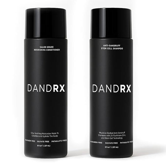 Anti Dandruff Shampoo and Conditioner with 2% Pyrithione Zinc and Stem Cells | Physician Founded for Itchy Scalp | Eliminates Flakes & Fights Dandruff | Color Safe, Sulfate Free, Paraben Free