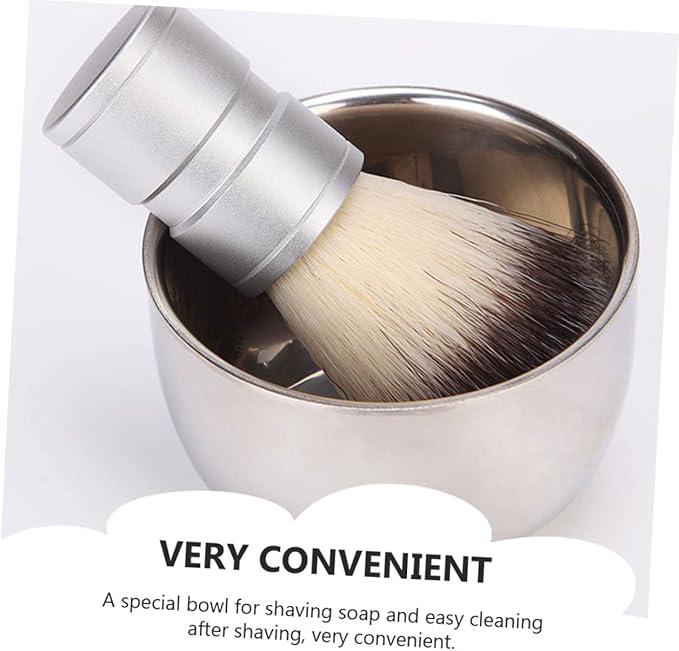 1pc Men Stainless Steel Shaving Bowl Foaming Soap Container for Comfortable Shaving Salon and Rustproof Design