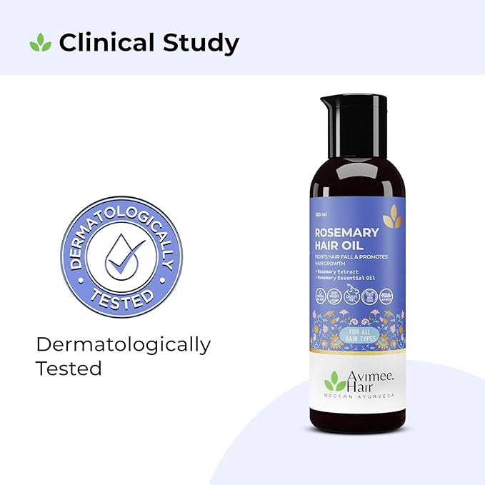 Avimee Herbal Rosemary Hair Oil | For Hair Growth, Hair Fall Control and Dandruff | 100% Pure & Natural | Mineral Oil Free | 100mL