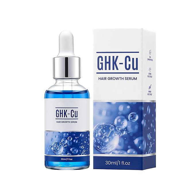 GHK-Cu Hair Growth Serum, Scalp Nourishing Thickening Serum for Men & Women, Anti-Breakage Strengthening Essence, Lightweight Non-Greasy Formula for Fuller Voluminous Strands