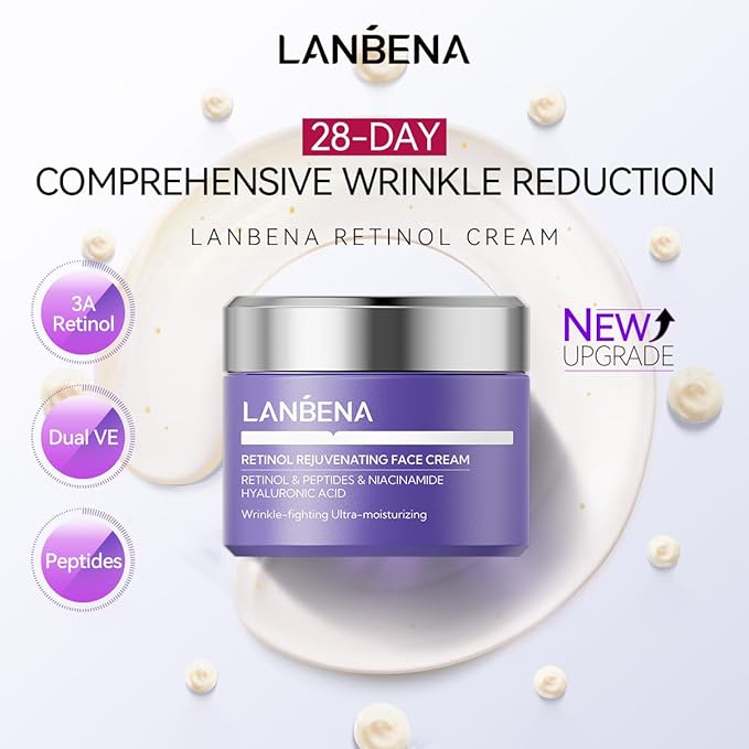 LANBENA Retinol Rejuvenating Face Cream 30g for Women and Men - Face Moisturizer with Brightening & Anti-Aging Effects, Hydrating Formula for All Skin Tones, 1 Fl Oz