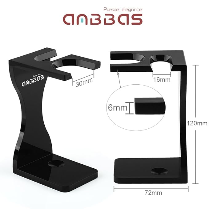 Anbbas Black Badger Hair Shaving Brush Resin Handle and Acrylic Thicken Shaving Stand,Stainless Steel Shaving Bowl and Goat Milk Soap 4in1 Gift Set for Men Wet Shave