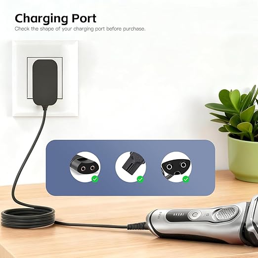 12V Charger Fit for Braun Shaver Series 9 pro 7 5 3 1, 310s 3040s 9577cc 9517s 7085cc Charging Cord Replacement for Braun S3 S5 S7 S9 Electric Razor Shaver Trimmer Power Adapter Charging Cable Cord