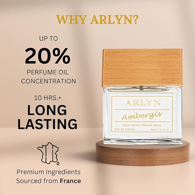 ARLYN Ambergis Unisex EDP Perfume - 1.7oz, Top notes: Bergamot, Grapefruit, Middle notes: Damask Rose, Pink Pepper, Base notes: Cedar, Guaiac Wood, Patchouli, Made in USA