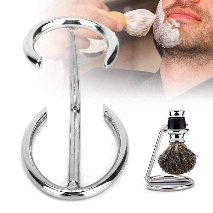 Shaving Brush Holder,Razor Brush Stand Men Shaving Brush Stainless Steel Stand Razor Holder for Salon Home Travel Use