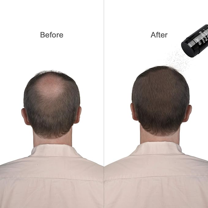 Dexe Hair Building Fibers Color Powder Instantly Thicken Thinning Hair for Men and Women (Black)