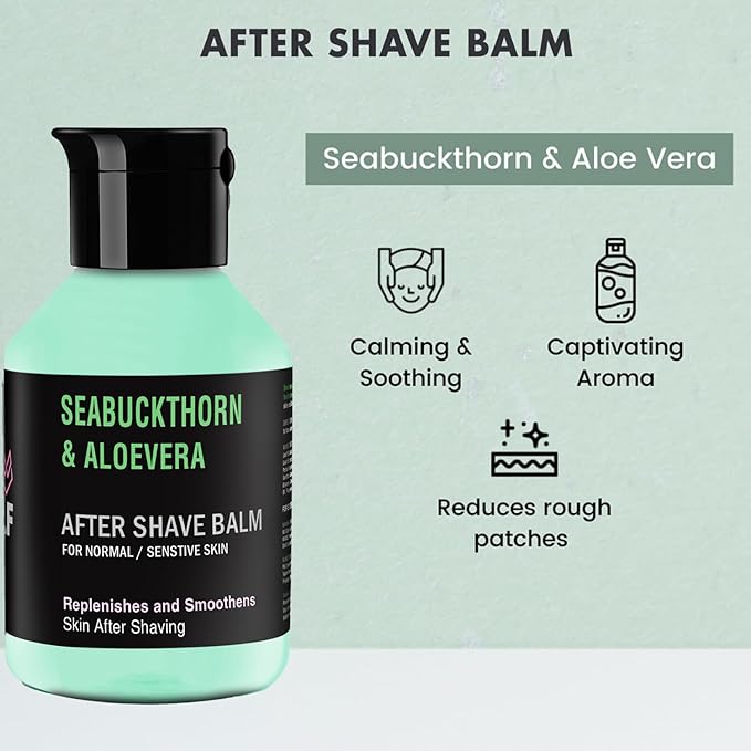 Alcohol Free After Shave Lotion for Men – Razor Bump & Ingrown Hair Relief, Soothes Post Shave Burn, Non Greasy, with Aloe Vera & Sea Buckthorn | 3.71oz
